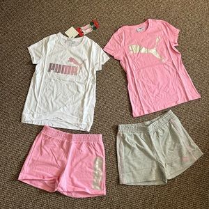 Puma Youth tops and shorts set size  10/12 NWT